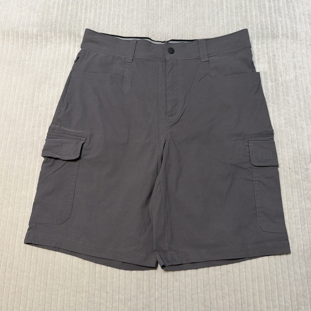 Orvis Men's Gray Tech Shorts Stretch 6 Pockets Lightweight Quick Dry Size 32